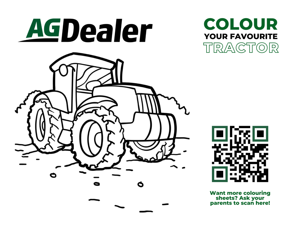 AgDealer Tractor colouring sheet 3
